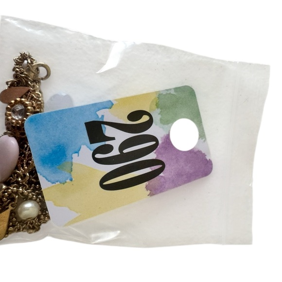 Elegant Gold and Pink Multi-Charm Necklace - Picture 4 of 5